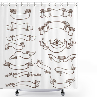 Personality  Vintage Ribbon Banners Shower Curtains