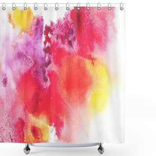 Personality  Abstract Painting With Colorful Paint Blots On White  Shower Curtains