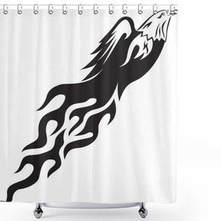 Personality  Eagle Silhouette With Flame Shower Curtains