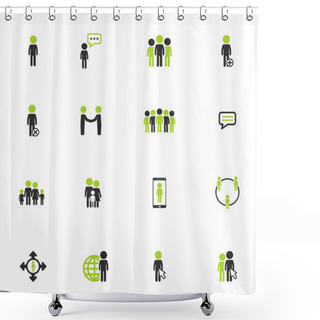 Personality  Community Simply Icons Shower Curtains
