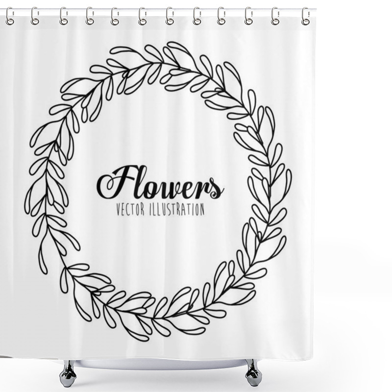 Personality  Black and white floral design shower curtains