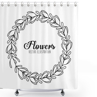 Personality  Black And White Floral Design Shower Curtains