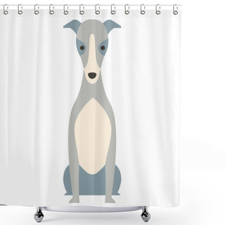 Personality  Greyhound Flat Illustration Shower Curtains