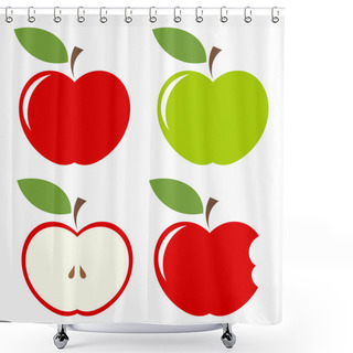 Personality  Set Of Apples Shower Curtains