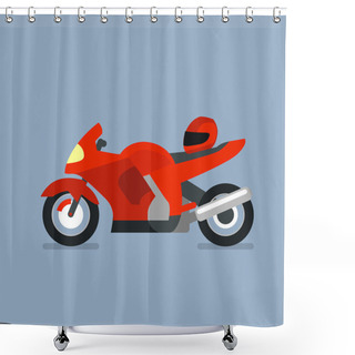 Personality  Motorcycle  Illustration Icon Shower Curtains