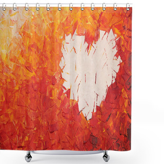 Personality  Heart On Fire, Acrylic Painting Shower Curtains