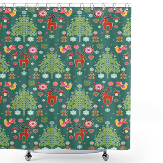 Personality  Christmas Icons And Symbols Shower Curtains