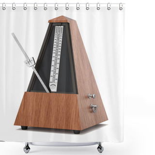 Personality  Close-up Of Vintage Metronome - 3D Illustration Shower Curtains