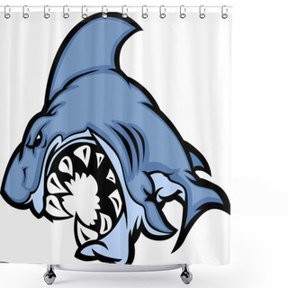 Personality  Shark Mascot Cartoon Image Shower Curtains