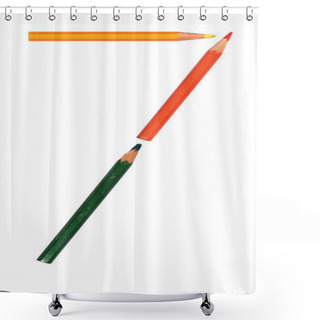 Personality  Number 9 Isolated On A White Background  Part Of An According Here Available Alphabet Set Compiled Of Photographs Of Used Color Pencils Shower Curtains