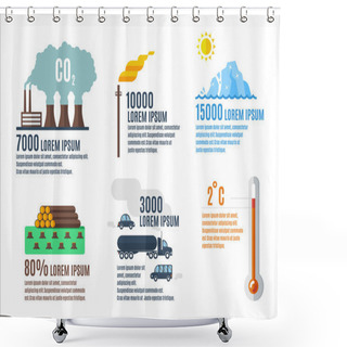 Personality  Ecology Problems Infographic. Shower Curtains