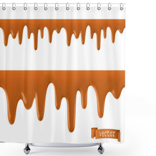 Personality  Caramel Flows. Seamless Pattern. 3d Vector Shower Curtains