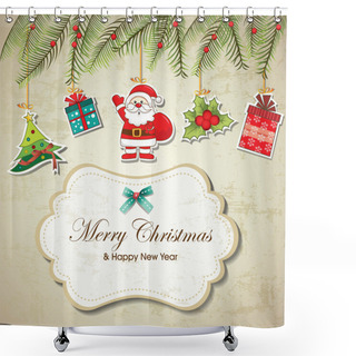 Personality  Vintage Christmas Background Shower Curtains