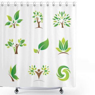 Personality  Tree Of Life For Green Nature Future Business Company Logo And Icon Template Symbol Shower Curtains