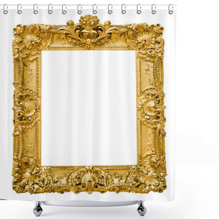 Personality  Vintage Gold Frame, Isolated On White Shower Curtains