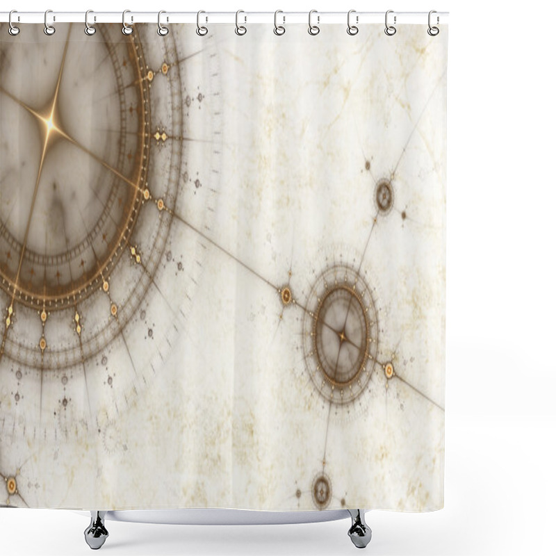 Personality  Ancient nautical chart, grunge shower curtains