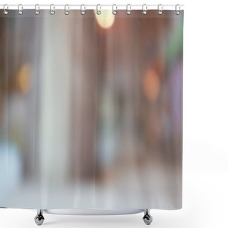 Personality  Interior Of Cafe, Blur Background Shower Curtains
