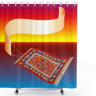 Personality  Magic Carpet With Banner Shower Curtains