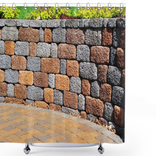 Personality  Retaining Wall And Patio Shower Curtains