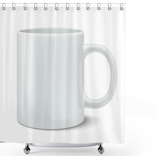 Personality  Vector Illustration Of Photorealistic White Cup Shower Curtains