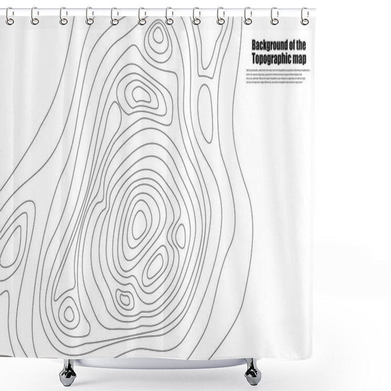 Personality  Map Line Of Topography. Vector Background Of The Topographic Map Shower Curtains