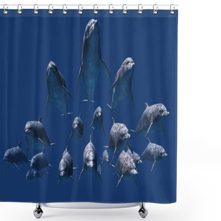 Personality  Dolphin Shower Curtains