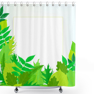 Personality  Spring Card Background With Green Leaves Shower Curtains