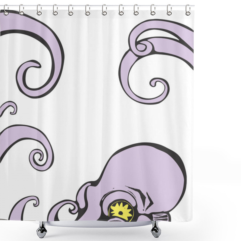 Personality  Octopus Head Shower Curtains