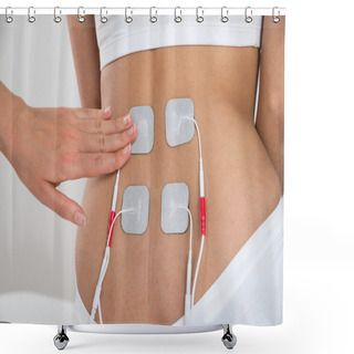Personality  Therapist Placing Electrodes Shower Curtains