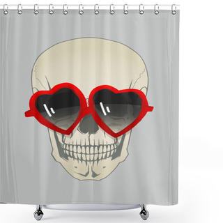 Personality  Funny Skull With Sunglasses Shower Curtains