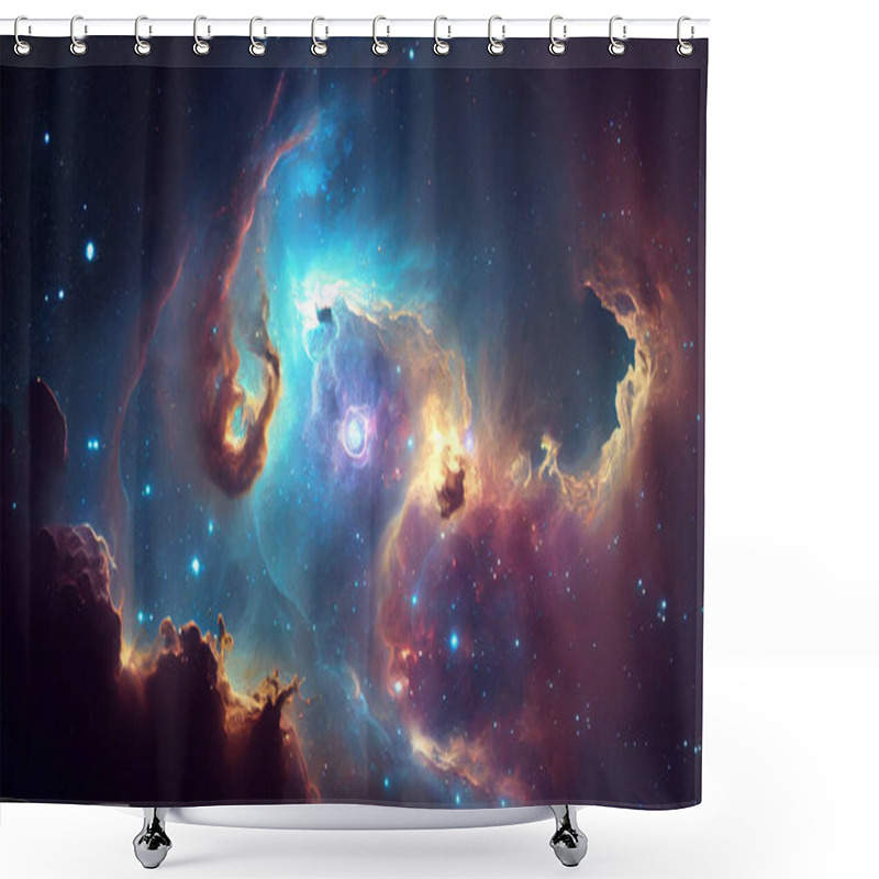 Personality  Beautiful Nebula In Deep Space. Science Fiction Fantasy Wallpaper. High Quality Photo Shower Curtains