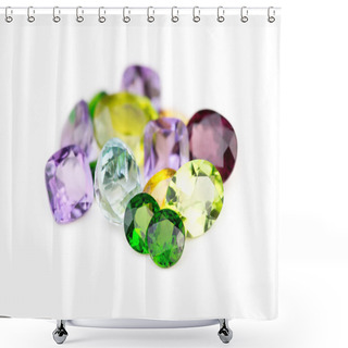 Personality  Mix Of Various Natural Earth Mined Faceted Gemstones Shower Curtains