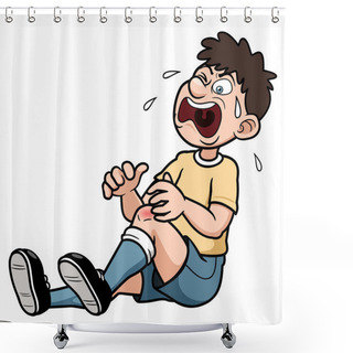 Personality  A Man With A Painful Leg Injury Shower Curtains