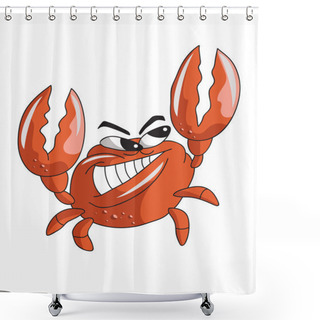 Personality  Cute Crab Cartoon Shower Curtains