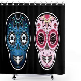 Personality  Two Sugar Skulls Shower Curtains