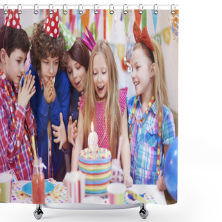 Personality  Children At The Birthday Party Shower Curtains
