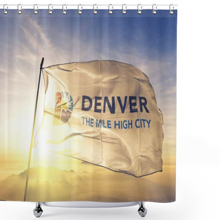 Personality  Denver Of Colorado Of United States Flag Waving Shower Curtains