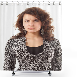 Personality  Young Angry Woman Shower Curtains