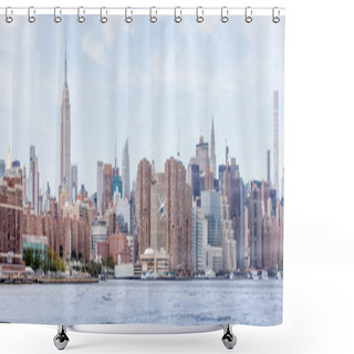 Personality  Panoramic View Of New York City, Usa Shower Curtains