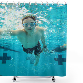 Personality  Teen Swimming Freestyle Shower Curtains