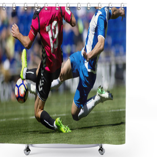 Personality  Two Soccer Players Vie Shower Curtains