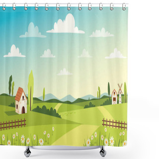Personality  Blank Green Nature Landscape Scene Shower Curtains