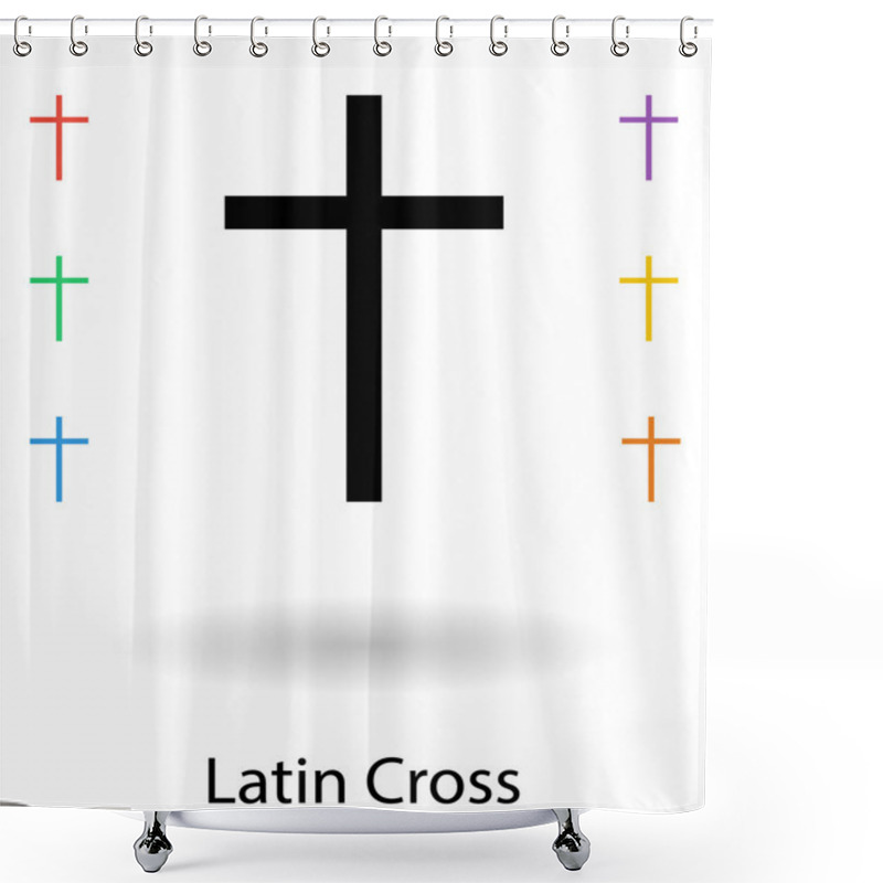 Personality  Roman Cross Sign Shower Curtains