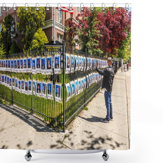 Personality  BROOKLYN, NEW YORK - MAY 7, 2020: To Honor Its New Graduates In A Coronavirus (COVID-19) Pandemic James Madison High School Is Now Decorated With Photos Of Graduating Seniors Of The Class Of 2020  Shower Curtains