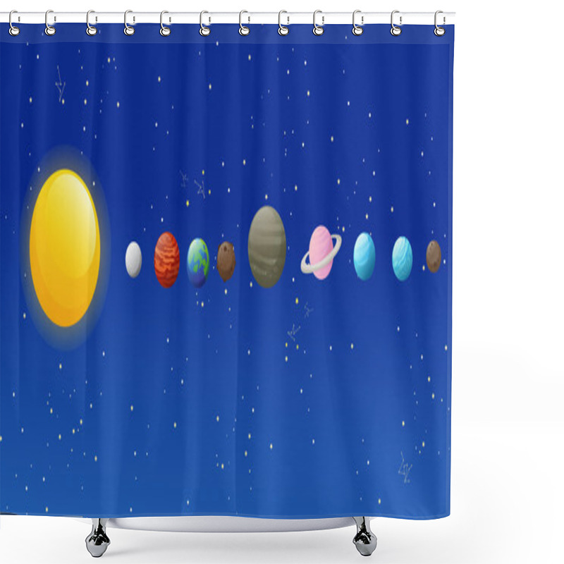 Personality  Solar System Icons Shower Curtains