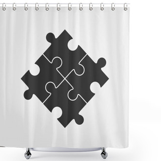 Personality  Vector Illustration Of Four Puzzle Pieces Shower Curtains
