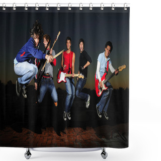 Personality  Crazy Musical Band Shower Curtains