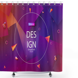 Personality  Abstract Geometric Violet Design With A Set Of Squares, Small Triangles And Circles Shower Curtains