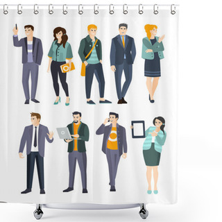Personality  Young Professionals Set Of Cool People Shower Curtains