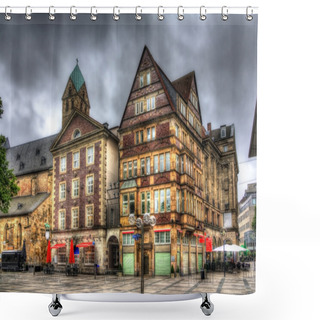 Personality  Buildings In Alter Markt Square In Dortmund, Germany Shower Curtains